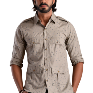 Blueberry Hunting Style Cotton Printed Shirt Premium Mens Sportswear | Jaipurio